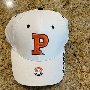 White Lacrosse Cap with Orange P Logo/Black stitching /NWT